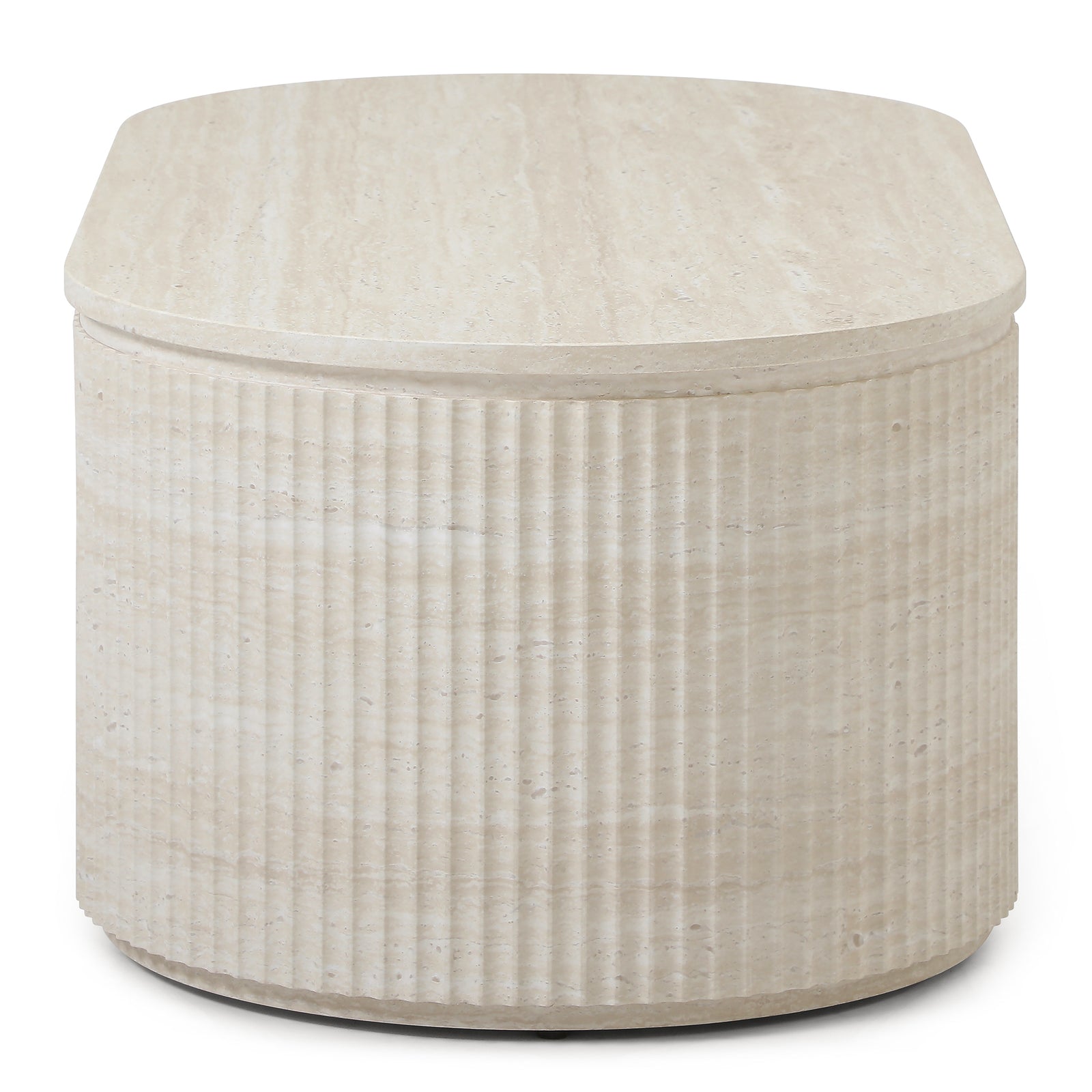 Mackenzie Oval Travertine Coffee Table