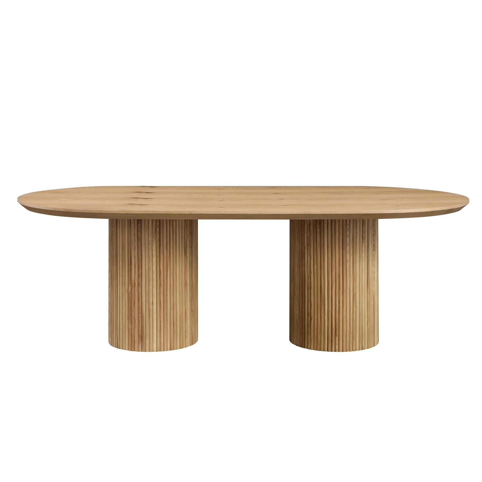 Solid Oak Veneer Dining Table, 78" — Seats 8