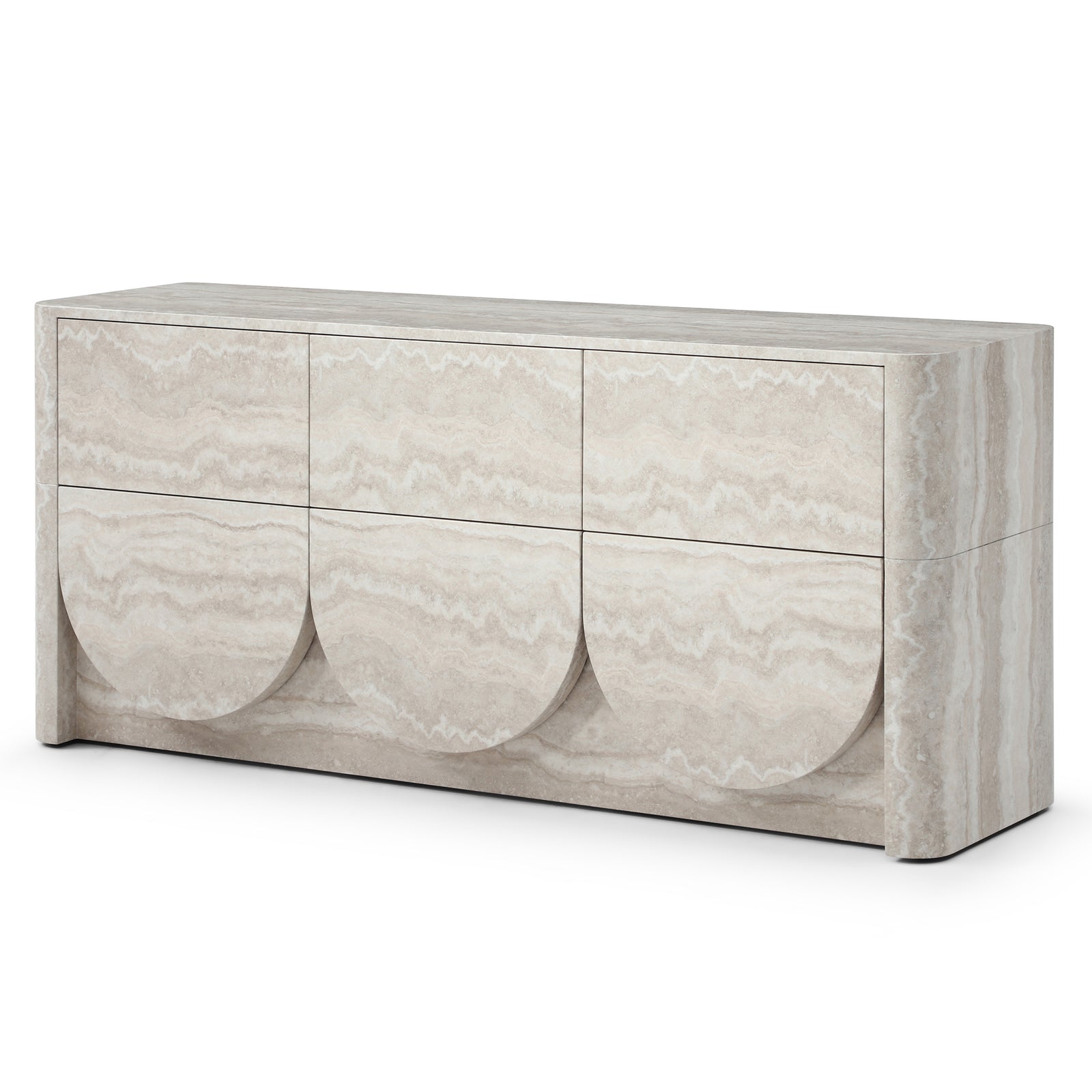 Elovane Scalloped Travertine Dresser