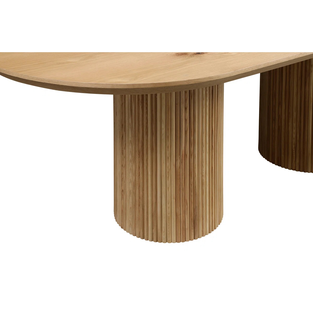 78-inch Solid Oak Veneer Dining Table For 8 With Rounded Edges & Grooved Solid Wood Legs