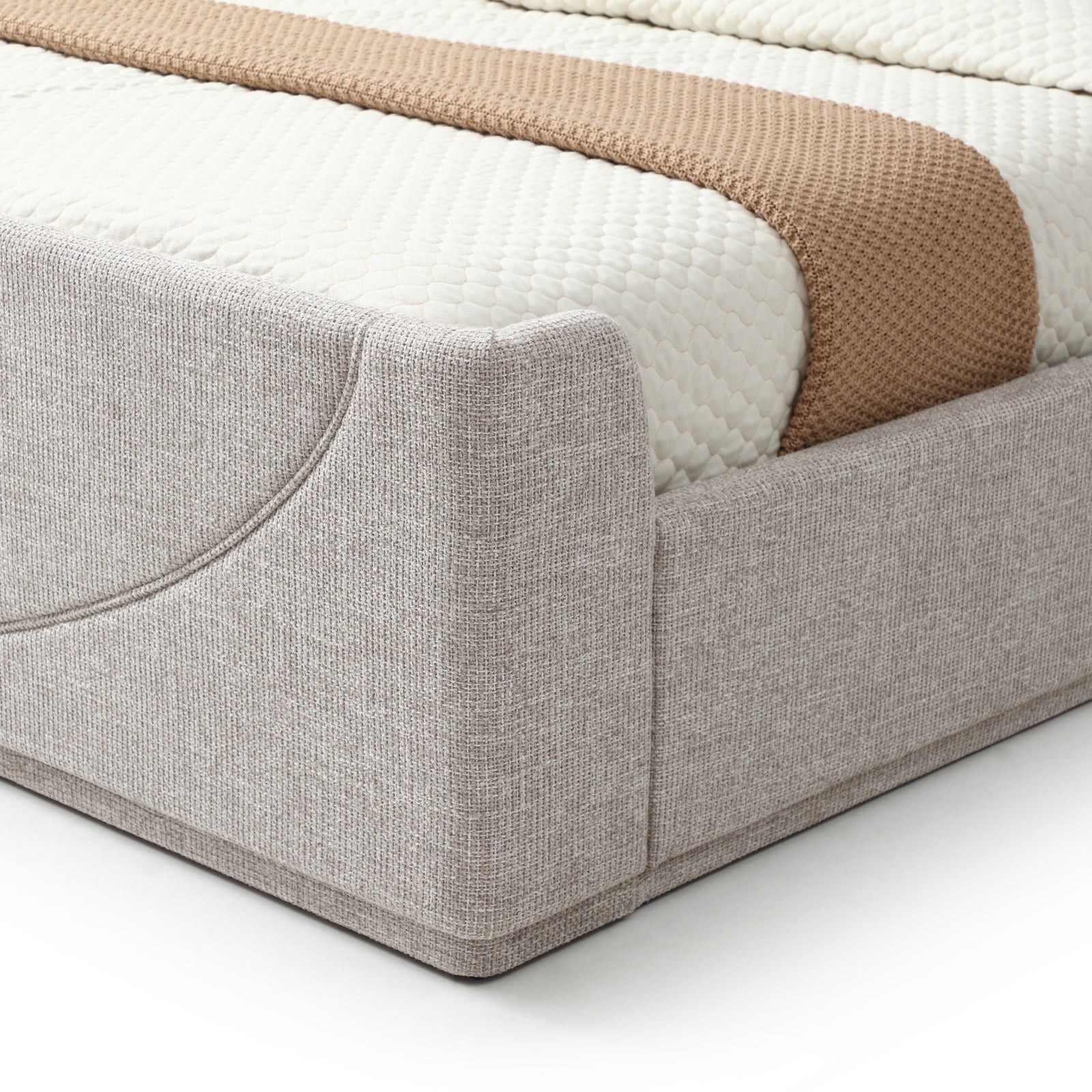 Lumvera Minimalist Upholstered Platform Bed