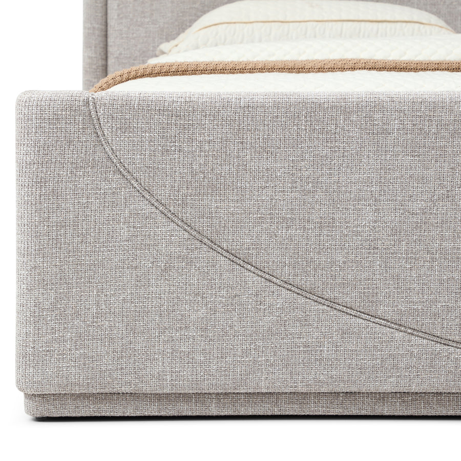 Lumvera Minimalist Upholstered Platform Bed detail