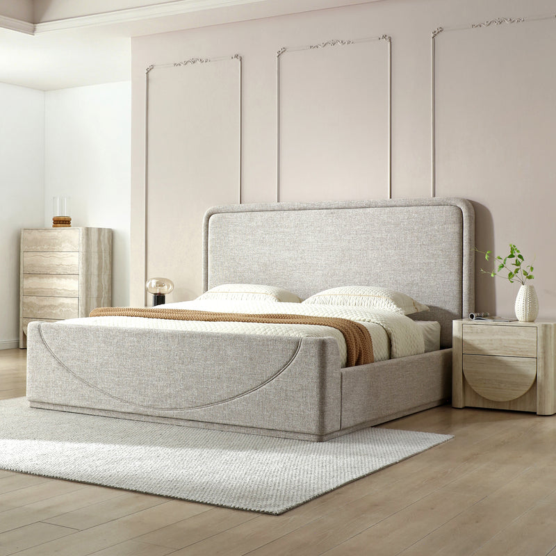 Lumvera Minimalist Upholstered Platform Bed