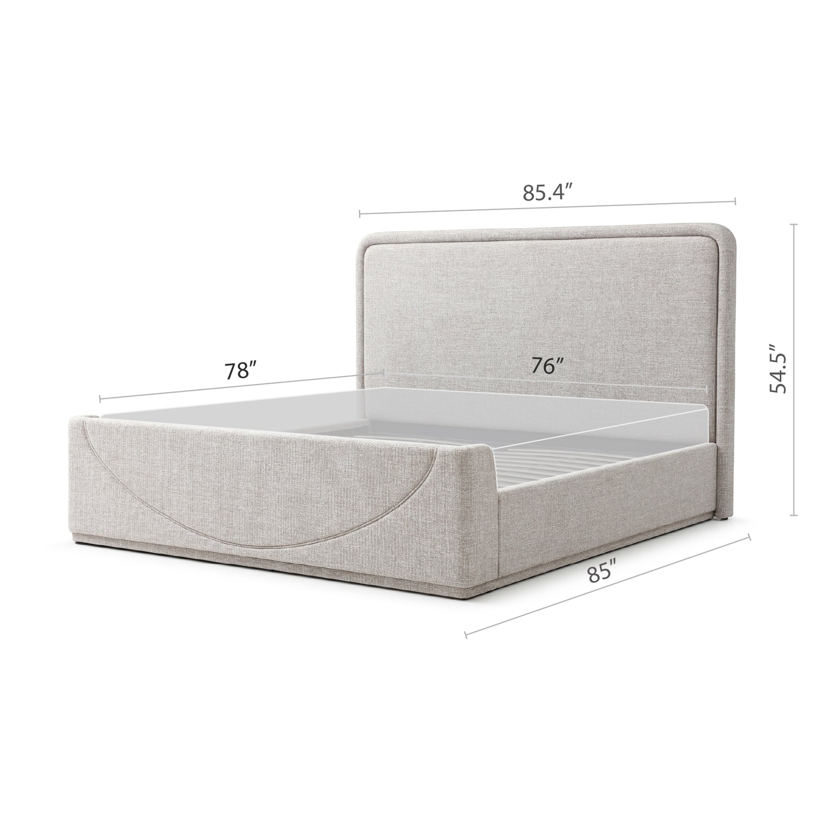 Lumvera Minimalist Upholstered Platform Bed