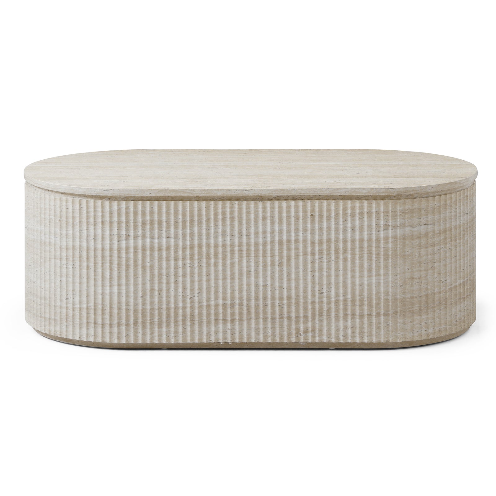 Mackenzie Oval Travertine Coffee Table