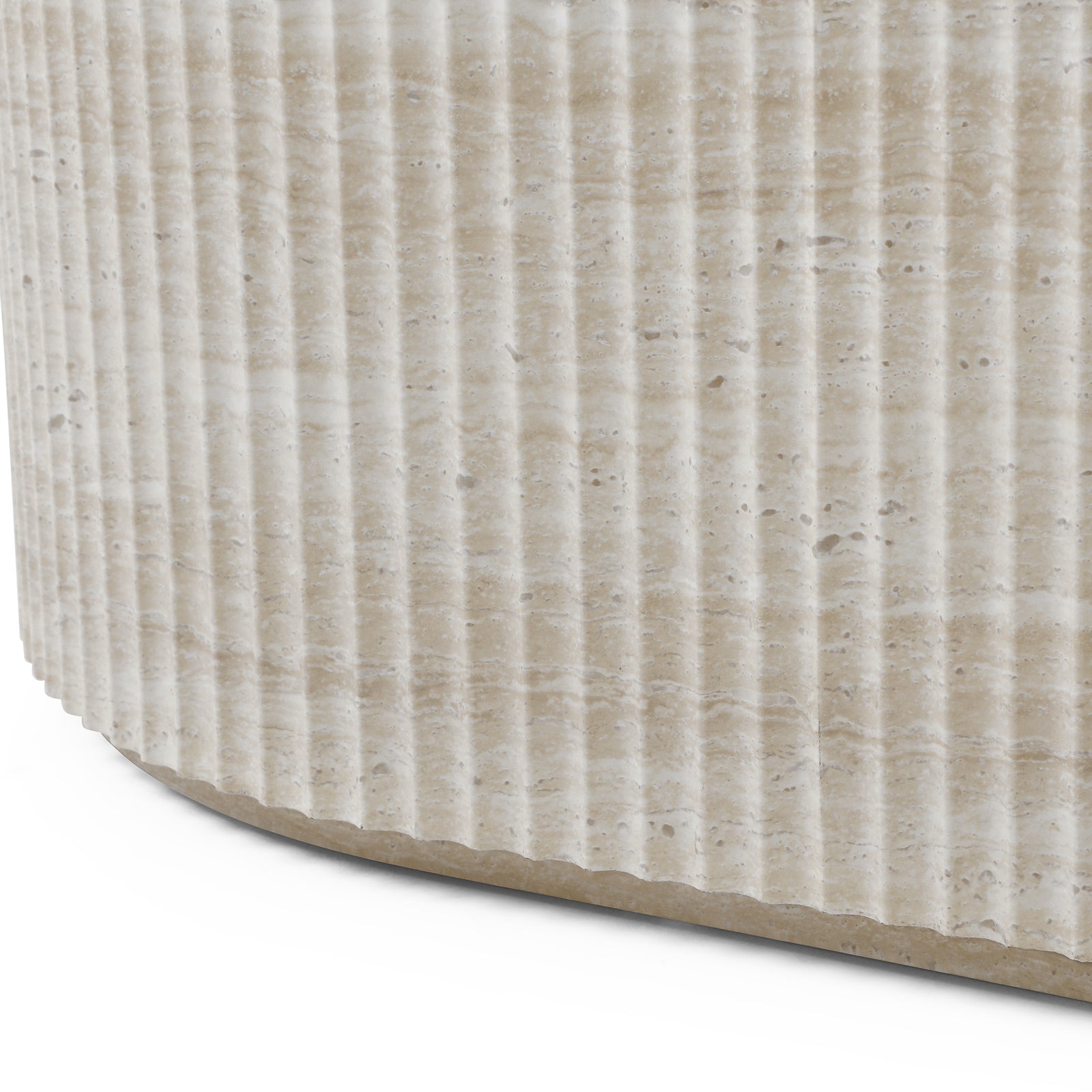 Mackenzie Oval Travertine Coffee Table