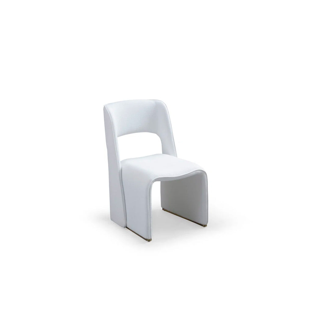 Fully Upholstered Flannel Blend Dining Chairs With Straight Back & Metal-accented Legs - No Assembly Required
