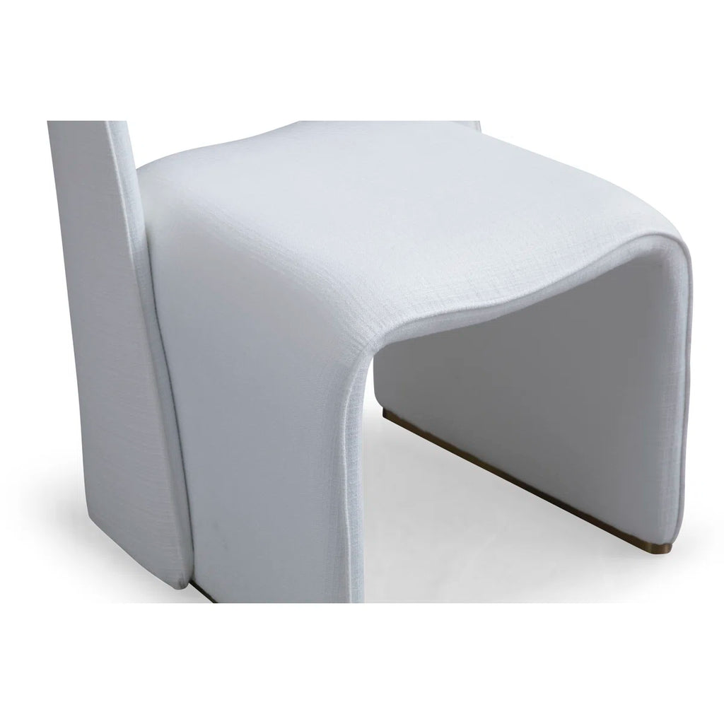 Fully Upholstered Flannel Blend Dining Chairs With Straight Back & Metal-accented Legs - No Assembly Required