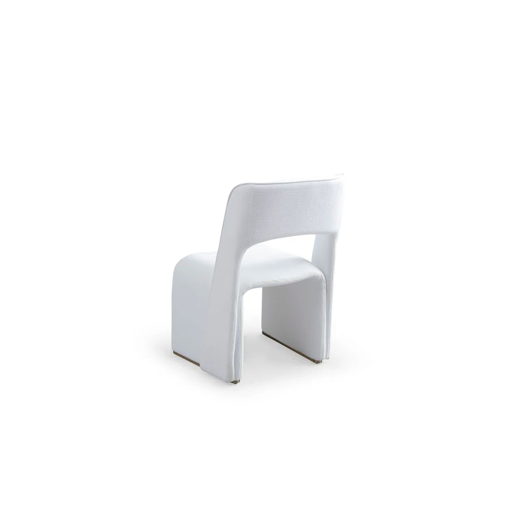 Fully Upholstered Flannel Blend Dining Chairs With Straight Back & Metal-accented Legs - No Assembly Required