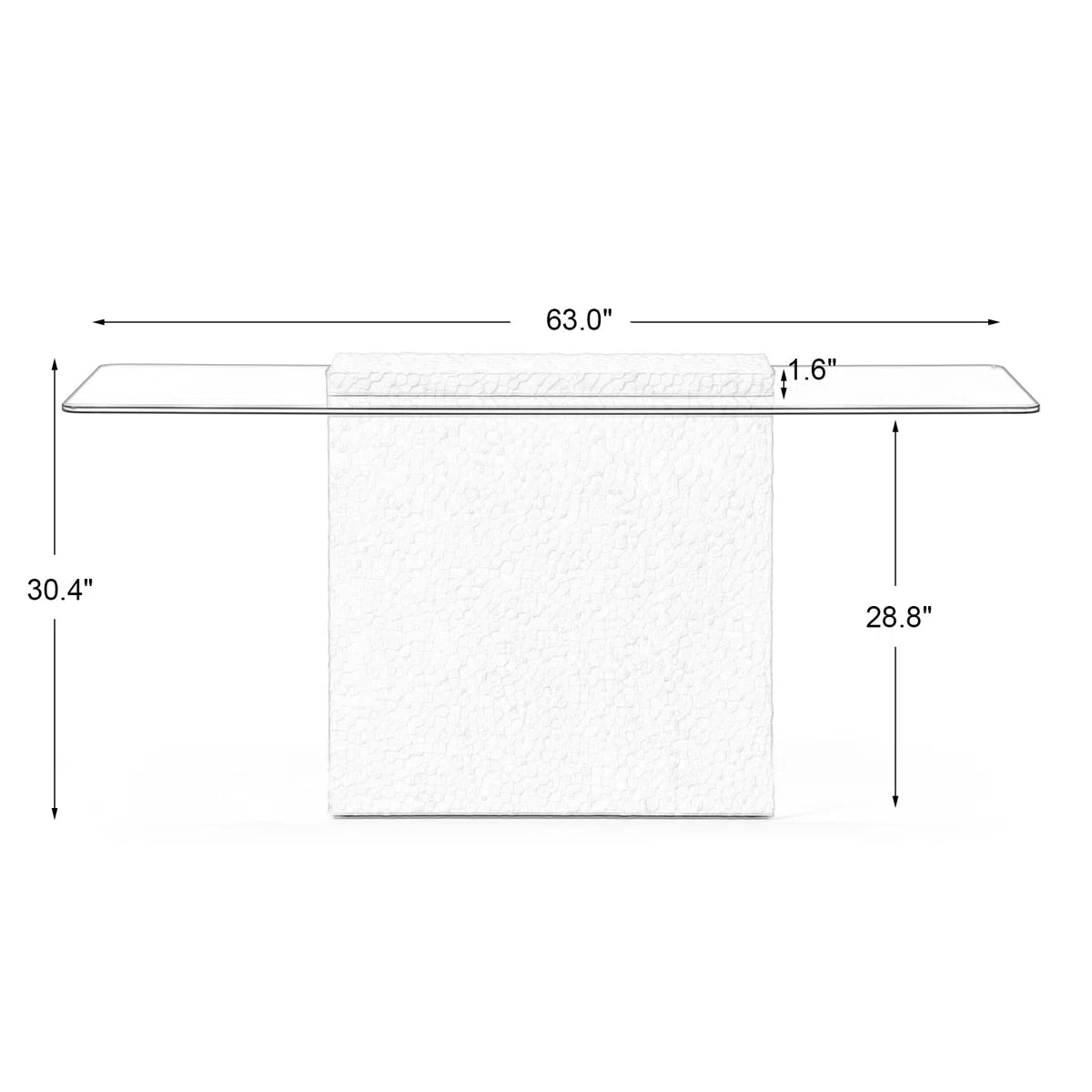 Heaton Modern Glass Top Console Table With Sculpted White Pedestal Base – Contemporary Accent Table For Living Room, Entryway, Or Office