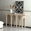Modern Travertine-Look Architectural Arch Console Table