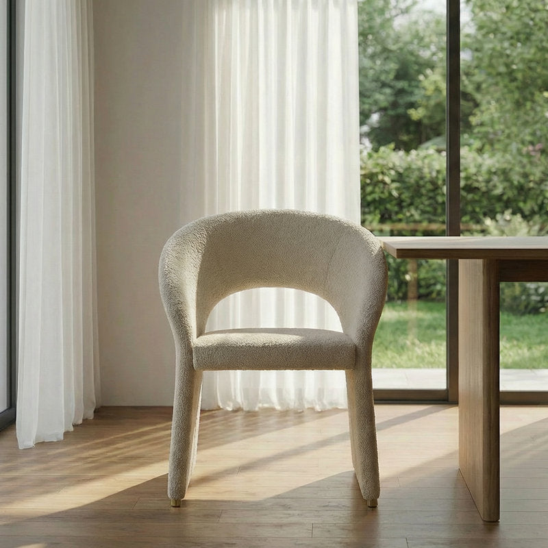 Luxury Upholstered Dining Chairs With Curved Back & Metal-accented Legs - Fully Assembled
