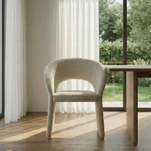 Luxury Upholstered Dining Chairs With Curved Back & Metal-accented Legs - Fully Assembled