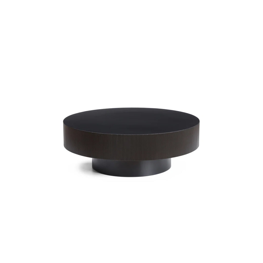 Modern 39.4" Round Coffee Table, Wood Center Table With Sturdy Base, Easy Assembly, Black For Living Room & Reception Room