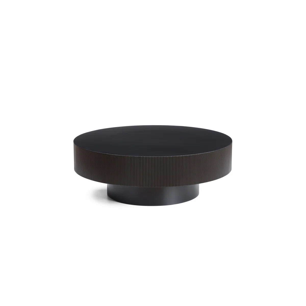Modern 39.4" Round Coffee Table, Wood Center Table With Sturdy Base, Easy Assembly, Black For Living Room & Reception Room