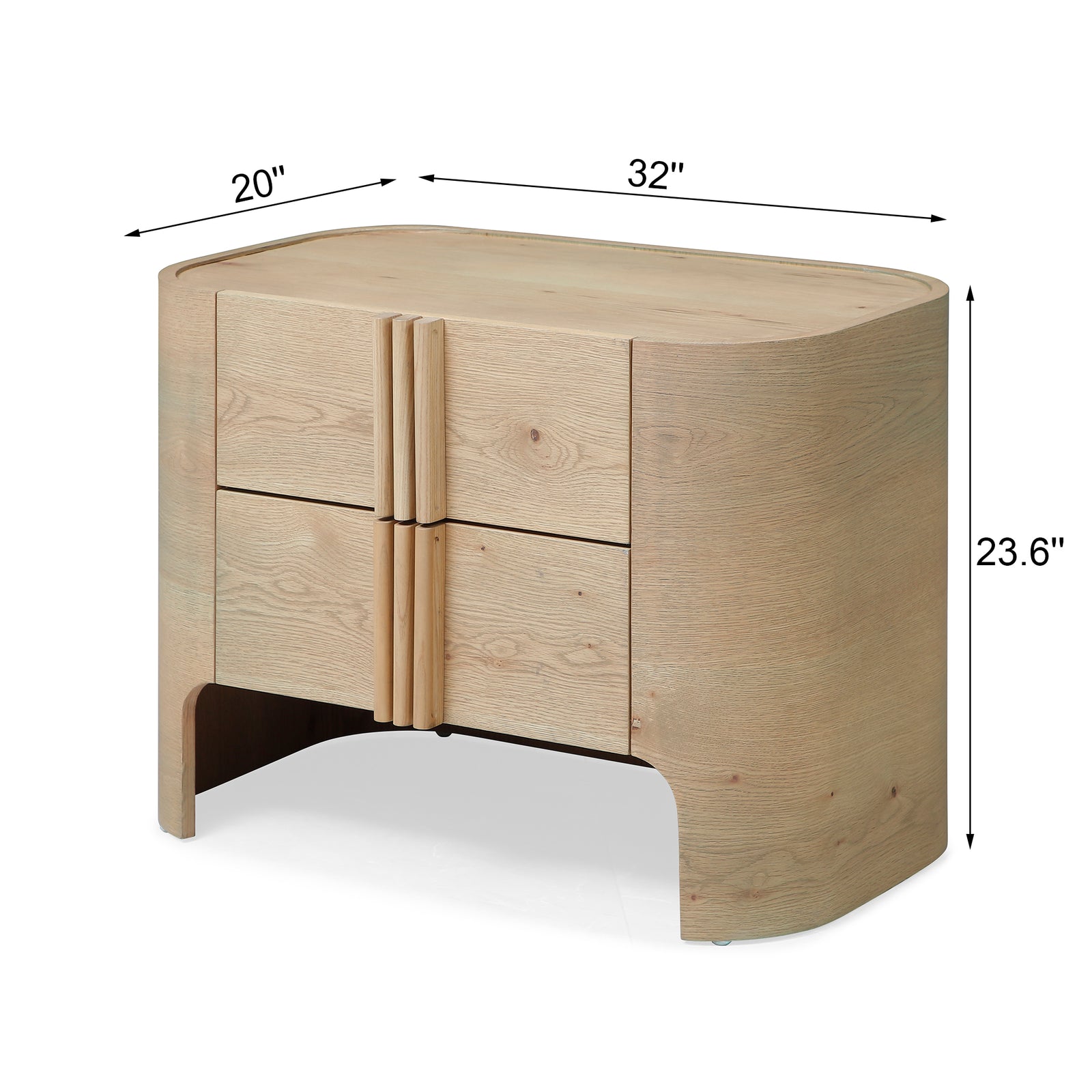 Farmhouse 2-Drawer Nightstand — Solid Wood