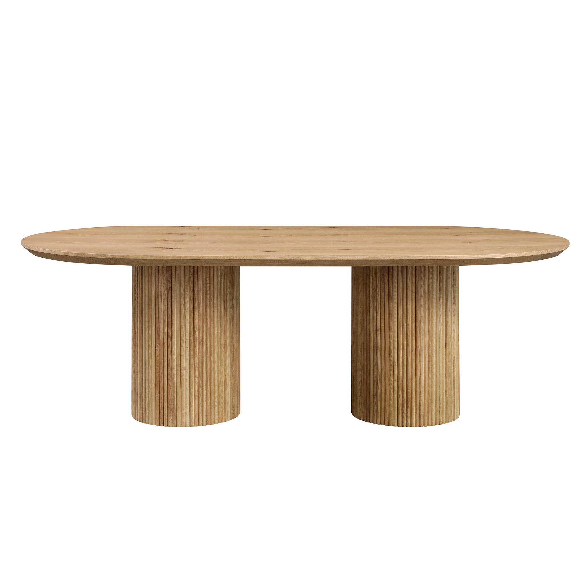 Solid Oak Veneer Dining Table, 78" — Seats 8