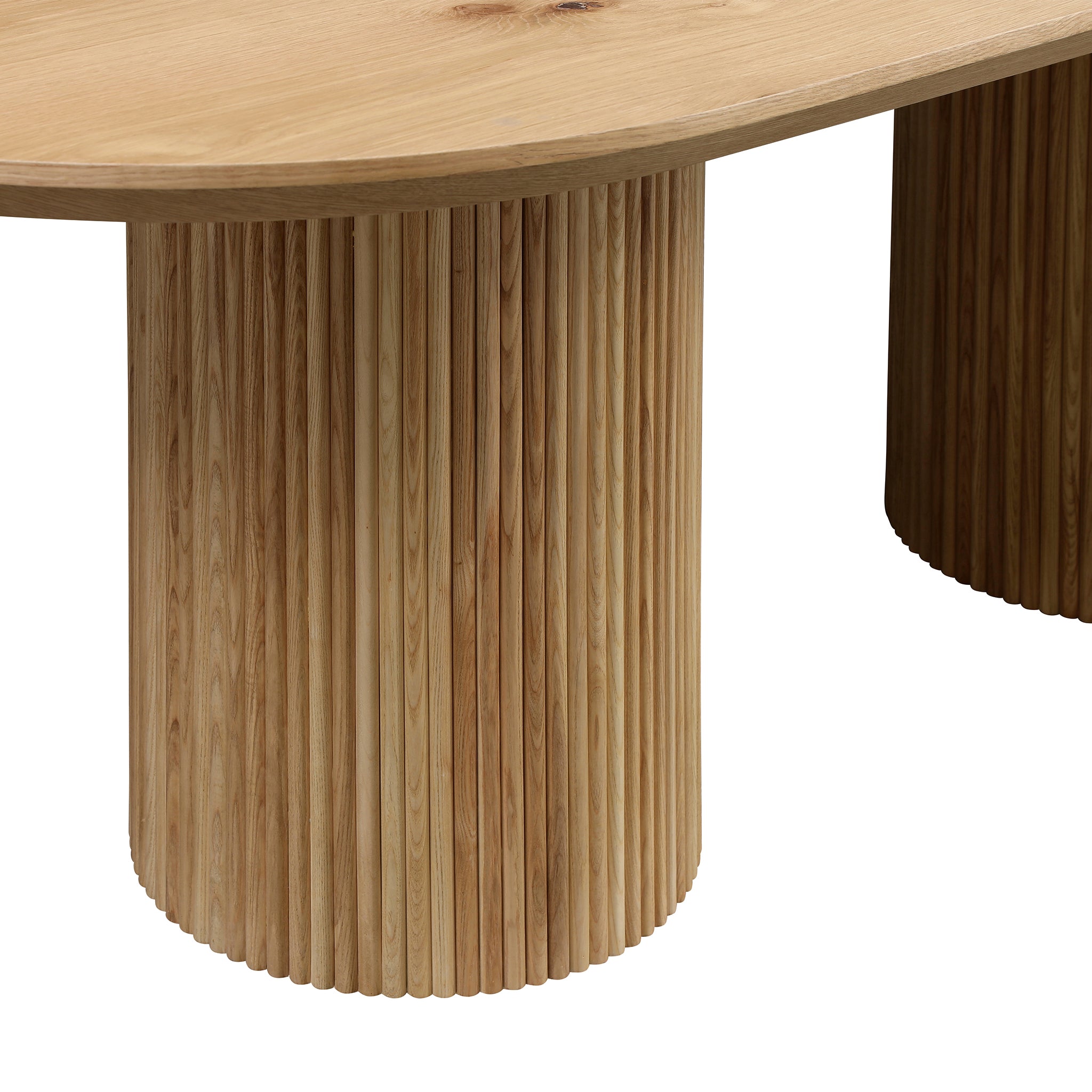 Solid Oak Veneer Dining Table, 78" — Seats 8