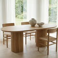 Solid Oak Veneer Dining Table, 78" — Seats 8