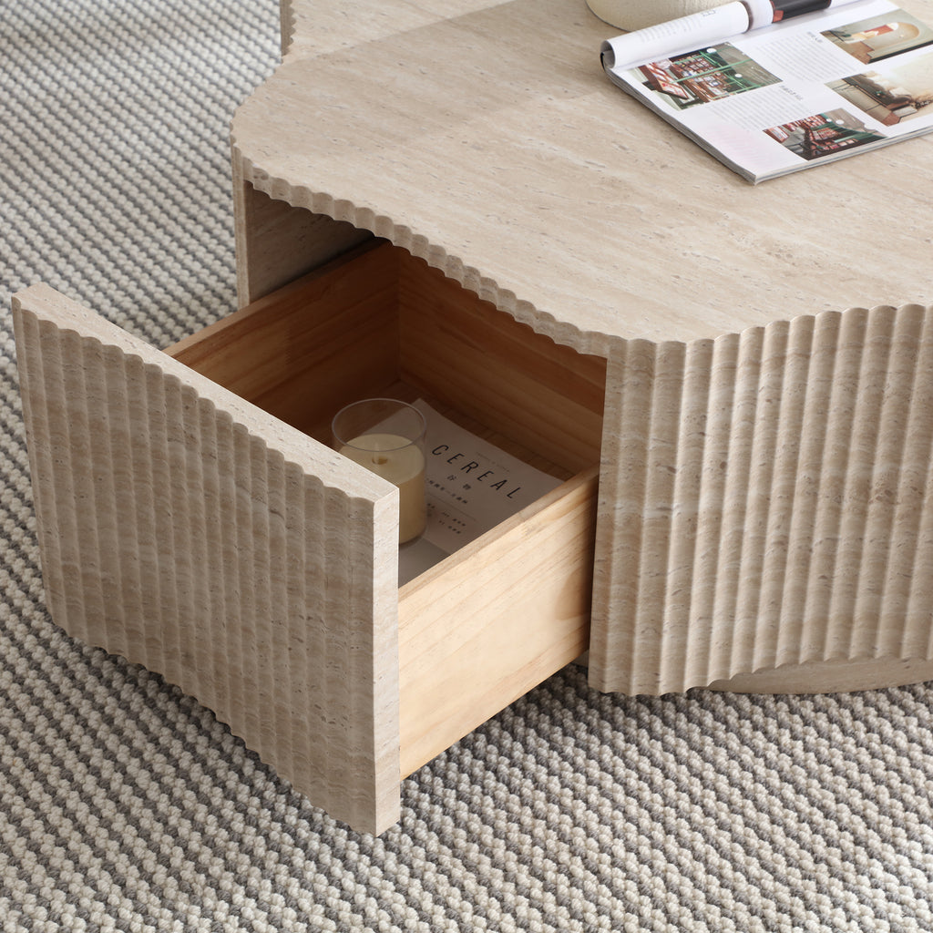 Petal Travertine Coffee Table