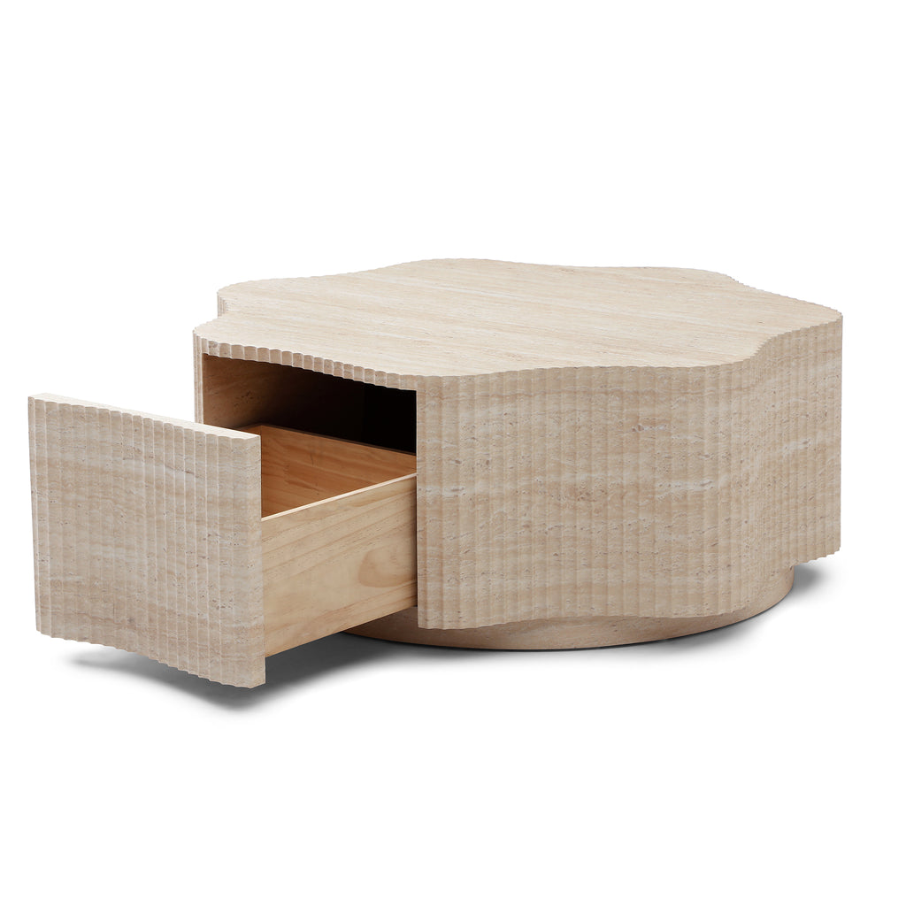 Petal Travertine Coffee Table