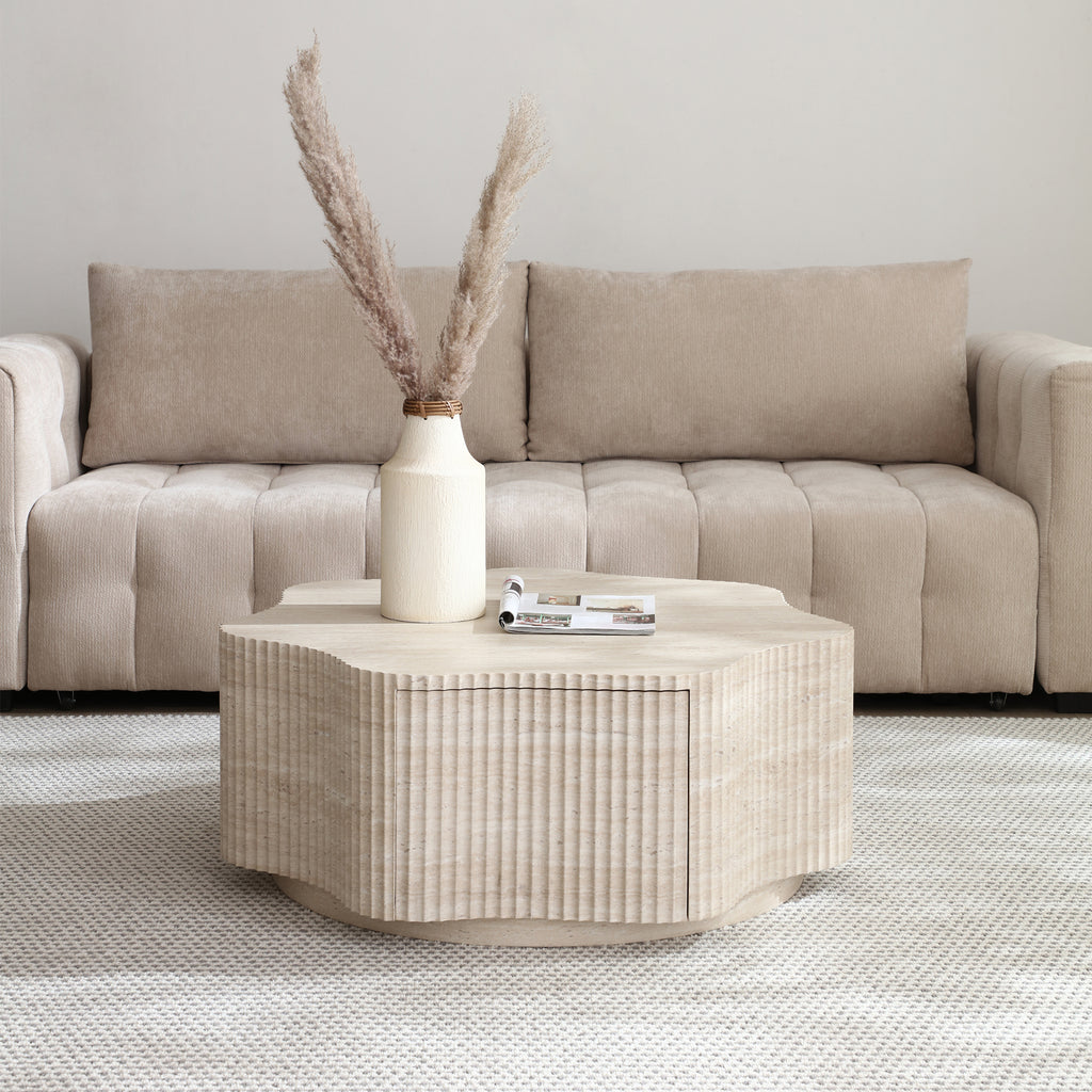 Petal Travertine Coffee Table