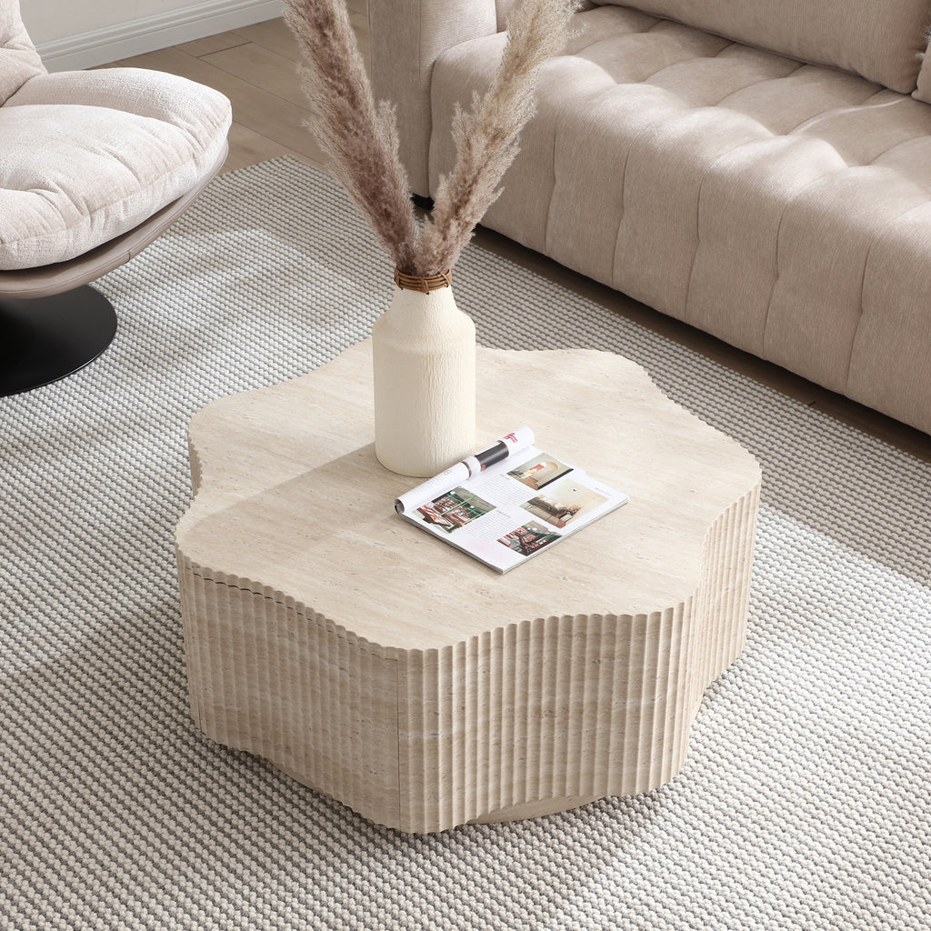 Petal Travertine Coffee Table