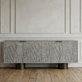 Carved Wood Sideboard Buffet — Textured Doors, 78.7"