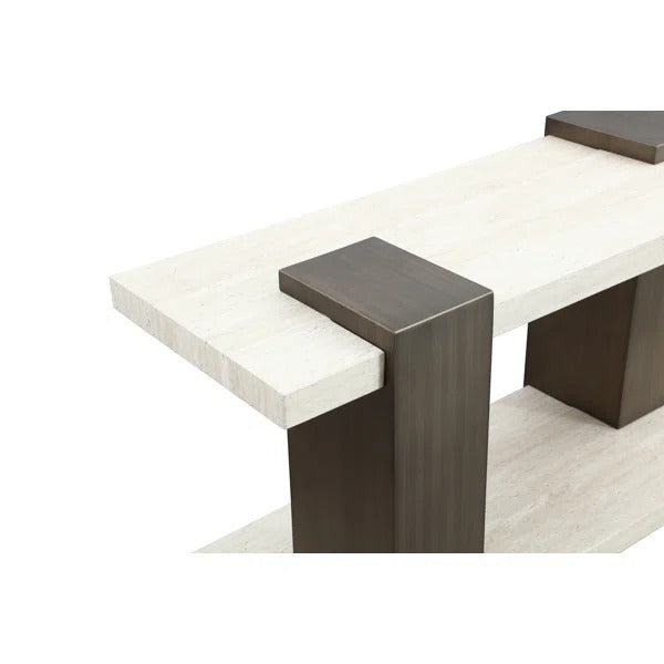 Modern Gold Console Table, 2-Tier Entryway Table With White Oak Wood Grain, Mdf Hallway Sofa Table With Gold Metal Legs, Narrow Accent Storage Shelf For Living Room, Easy Assembly