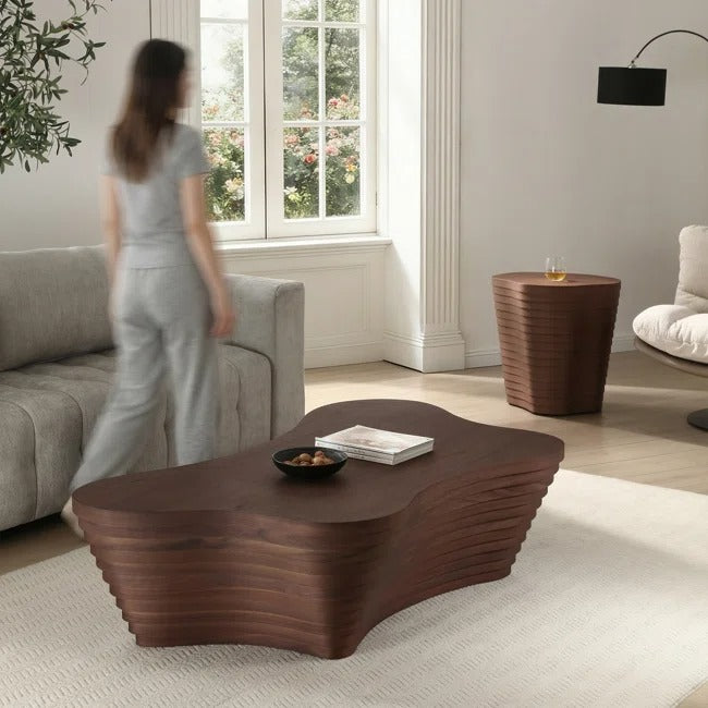 Stylish Butterfly Coffee Table – A Modern, Multi-Tiered Design, Crafted From Solid Wood And Engineered Wood, Suitable For The Living Room.