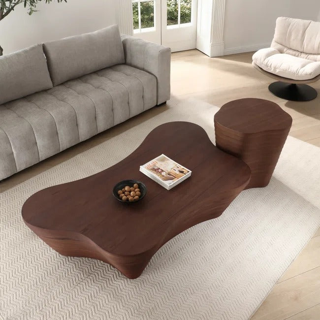 Stylish Butterfly Coffee Table – A Modern, Multi-Tiered Design, Crafted From Solid Wood And Engineered Wood, Suitable For The Living Room.