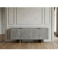Modern Carved Wood Sideboard Buffet With Textured Doors - 78.7"