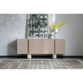 Modern Sideboard Buffet Cabinet With Adjustable Shelves, Oak Wood Doors & Marble-Texture Finish, 78.7" Extra-Large Storage