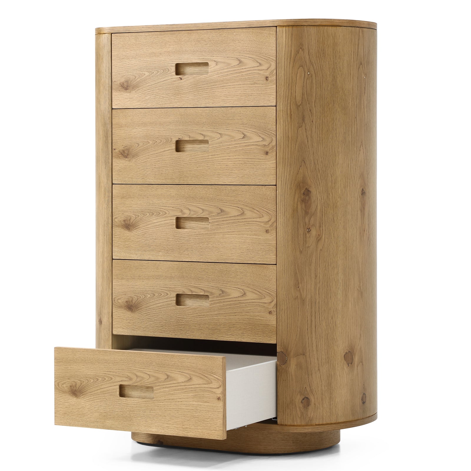 Avera Oak 5-Drawer Tall Chest