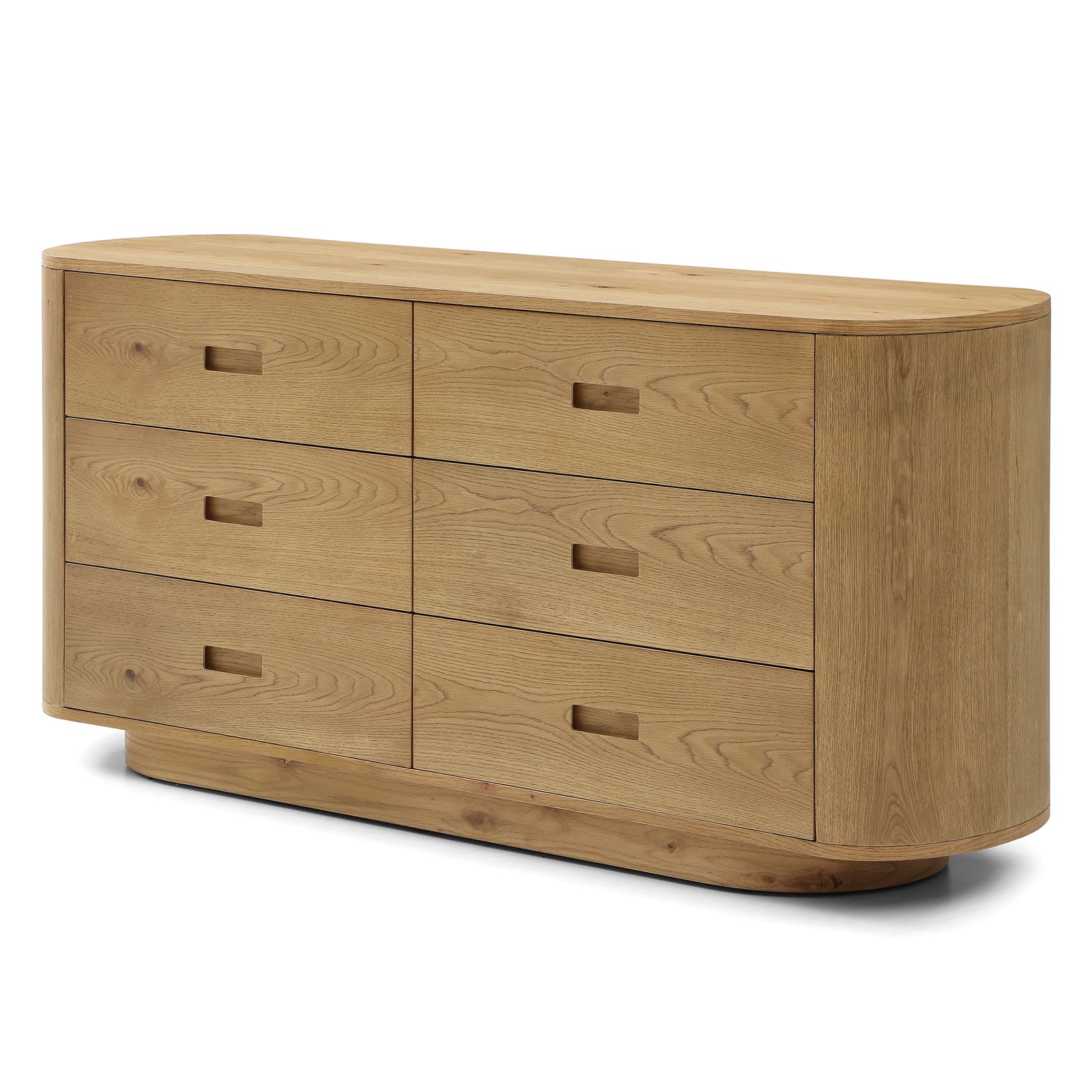 Avera Oak 6-Drawer Low Dresser