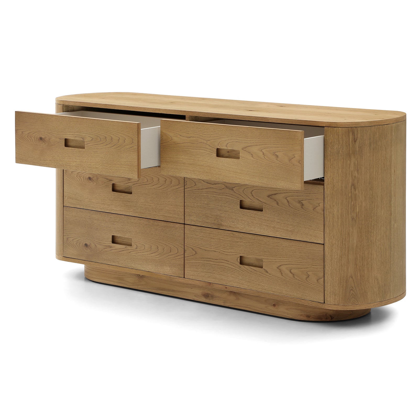 Avera Oak 6-Drawer Low Dresser