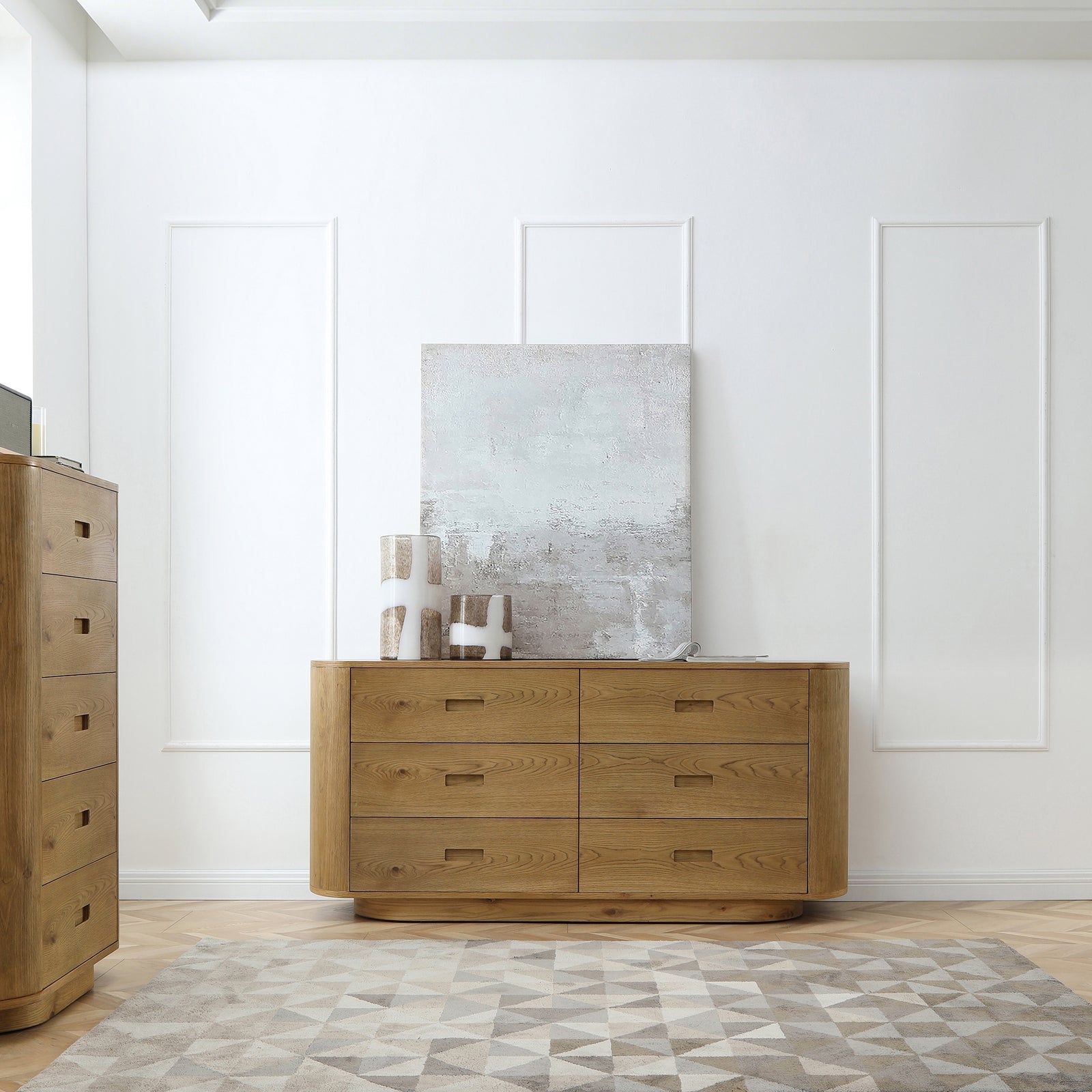 Avera Oak 6-Drawer Low Dresser