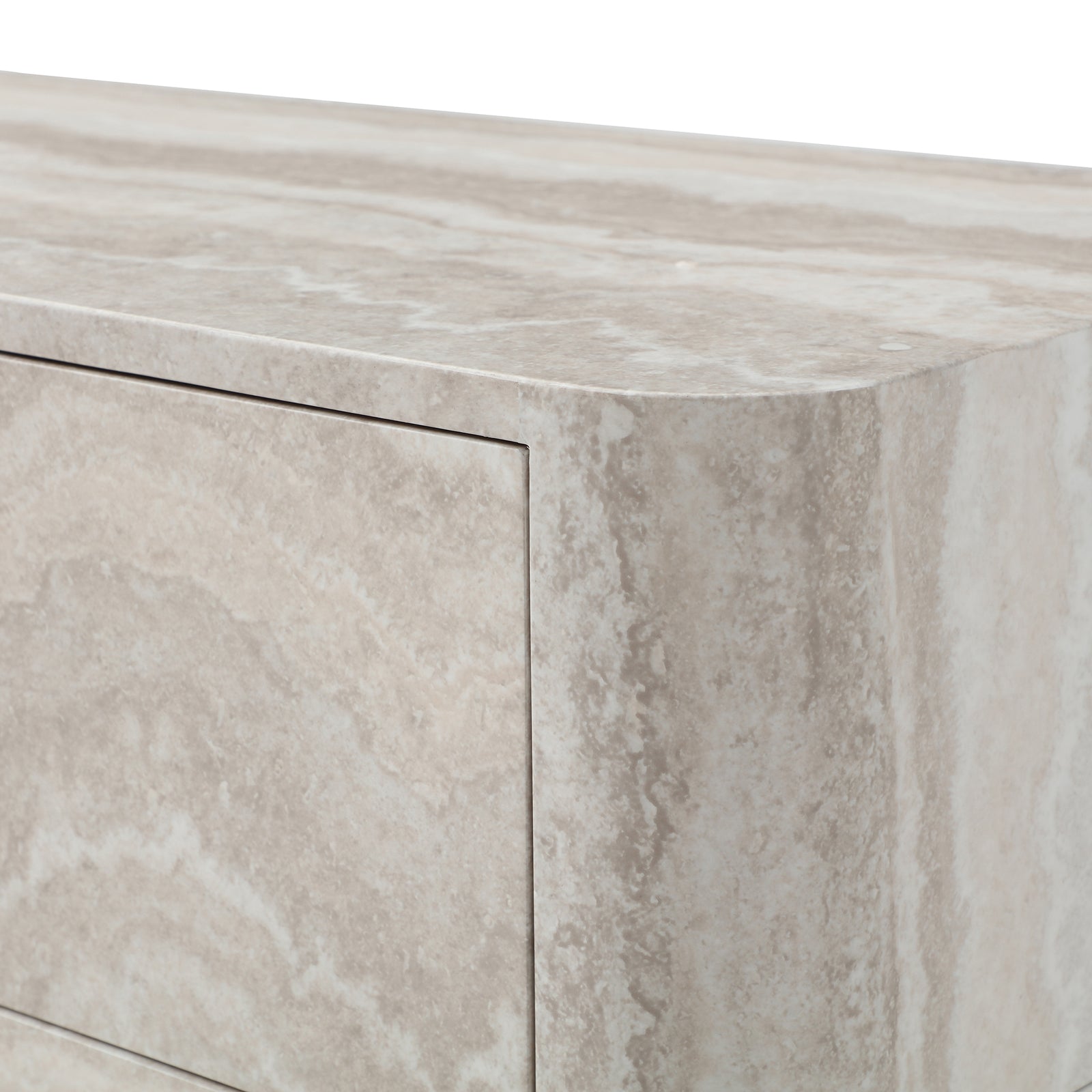 Elovane Scalloped Travertine Tall Chest