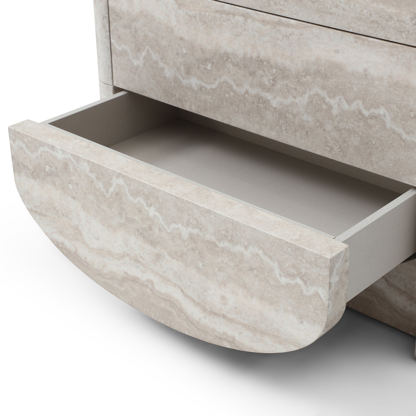 Elovane Scalloped Travertine Tall Chest