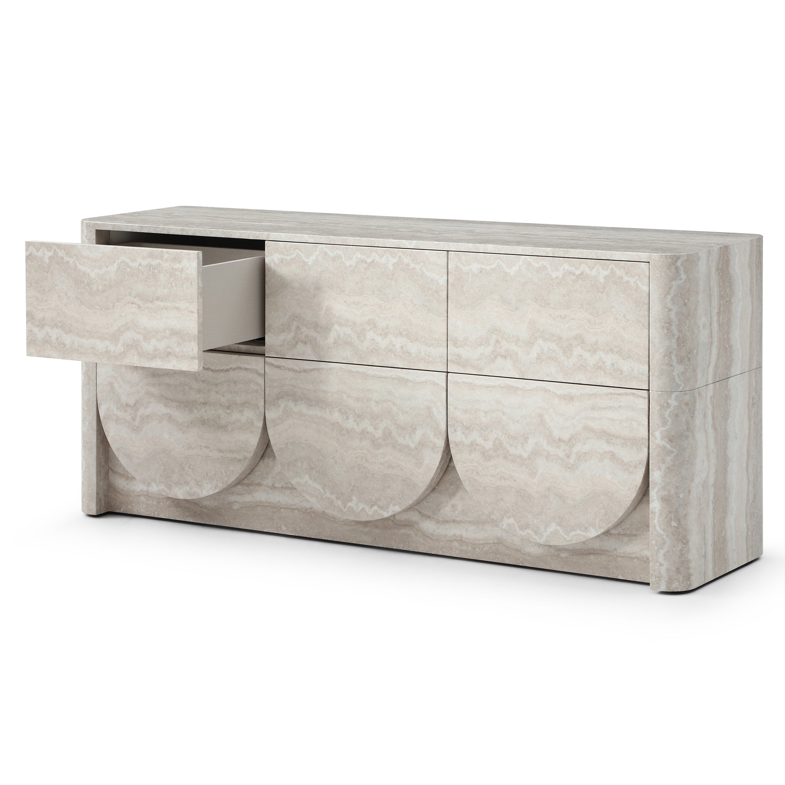 Elovane Scalloped Travertine Dresser