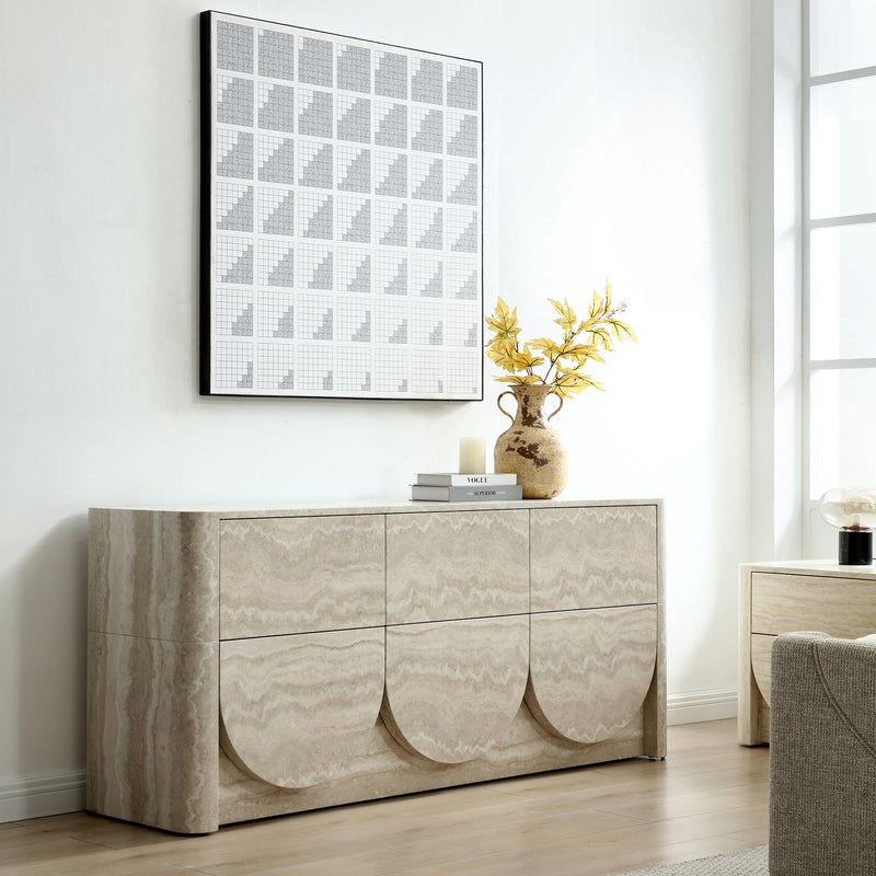 Elovane Scalloped Travertine Dresser