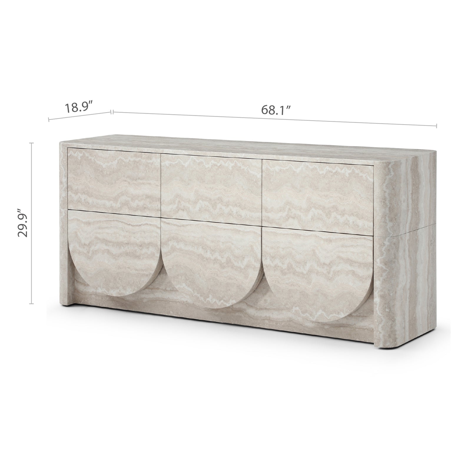 Elovane Scalloped Travertine Dresser